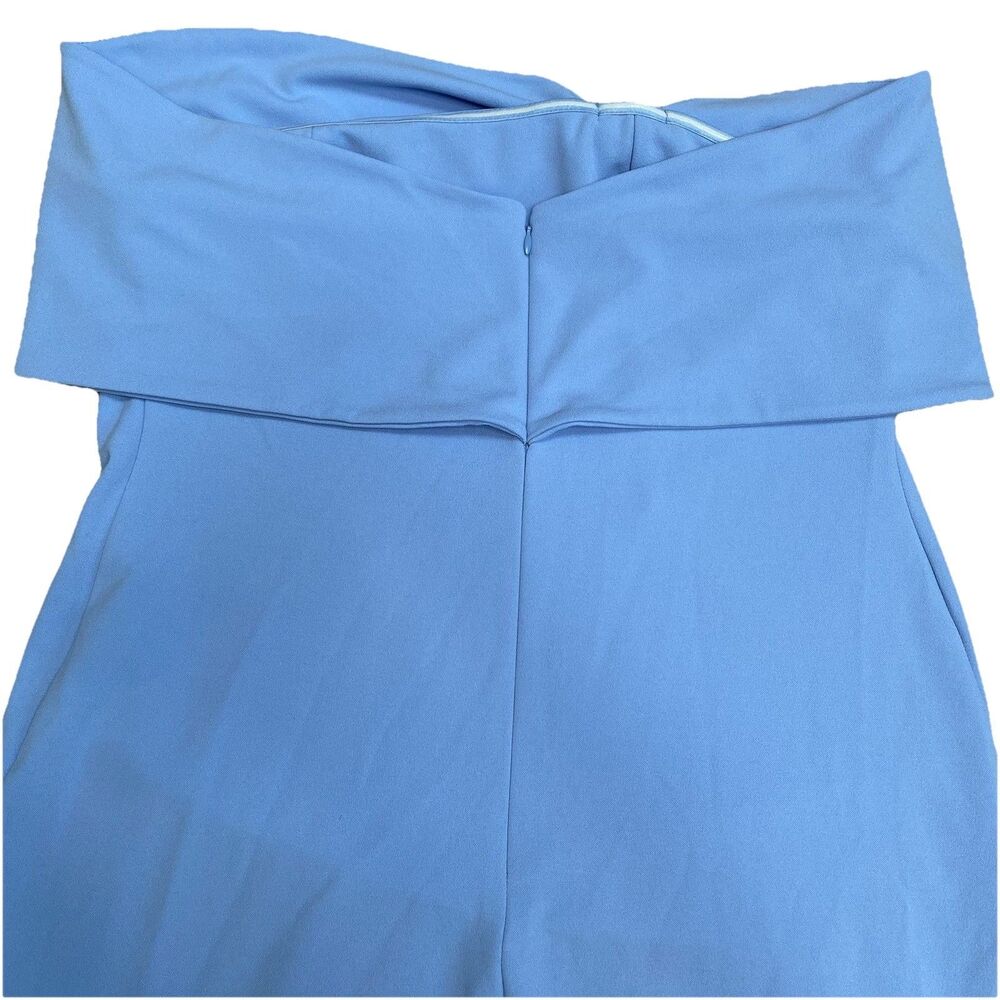 Club L London Powder Blue Alyssa Bardot Bow Maternity Midi Dress With Ruching 12 - Picture 10 of 16